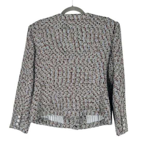 NWT Veronica Beard Ferazia Metallic Tweed Jacket in Silver Multi - Picture 4 of 11